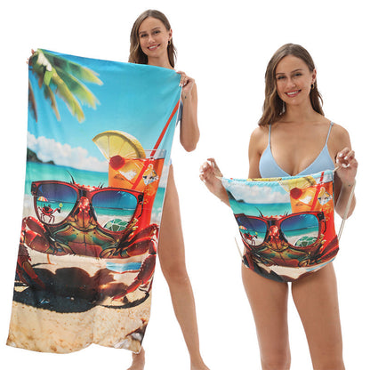 🥳LIMITED TIME 50% OFF!🏖️2-in-1 Convertible Beach Towel & Drawstring Backpack