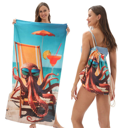 🥳LIMITED TIME 50% OFF!🏖️2-in-1 Convertible Beach Towel & Drawstring Backpack