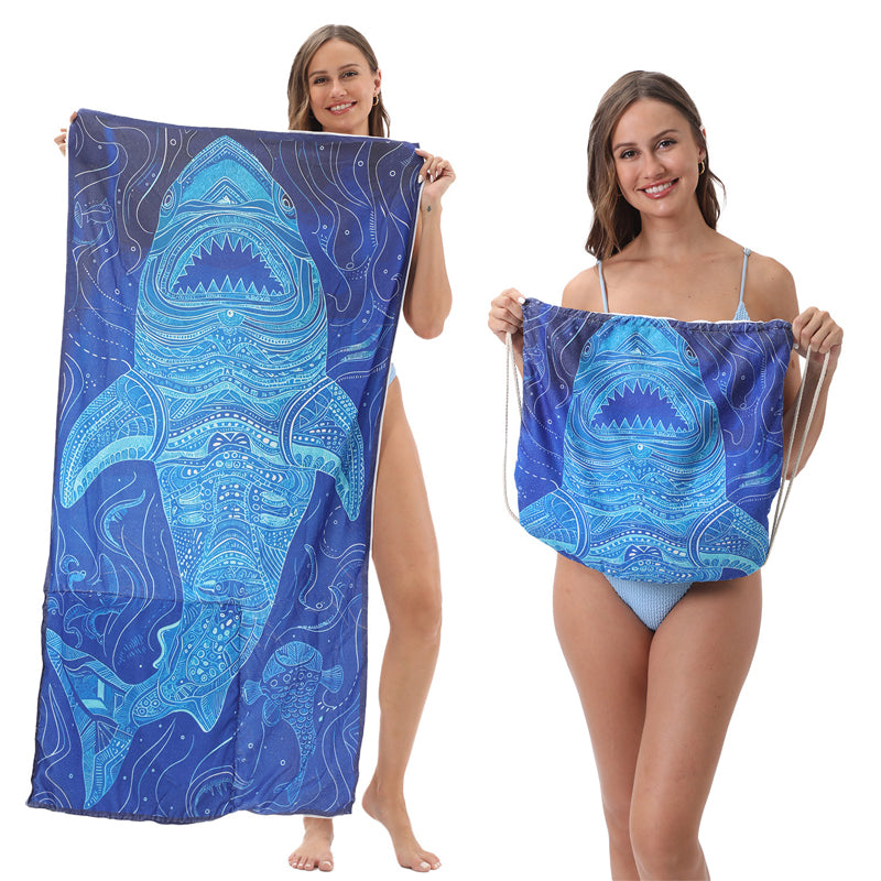 🥳LIMITED TIME 50% OFF!🏖️2-in-1 Convertible Beach Towel & Drawstring Backpack