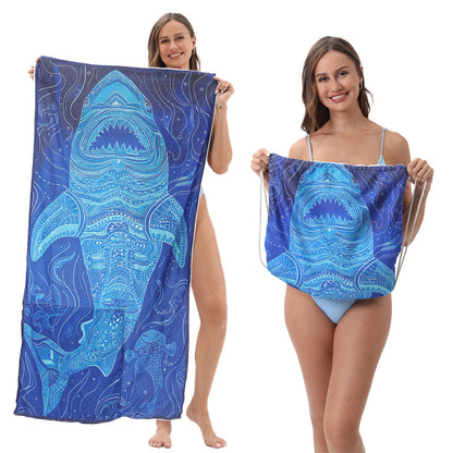 🥳LIMITED TIME 50% OFF!🏖️2-in-1 Convertible Beach Towel & Drawstring Backpack