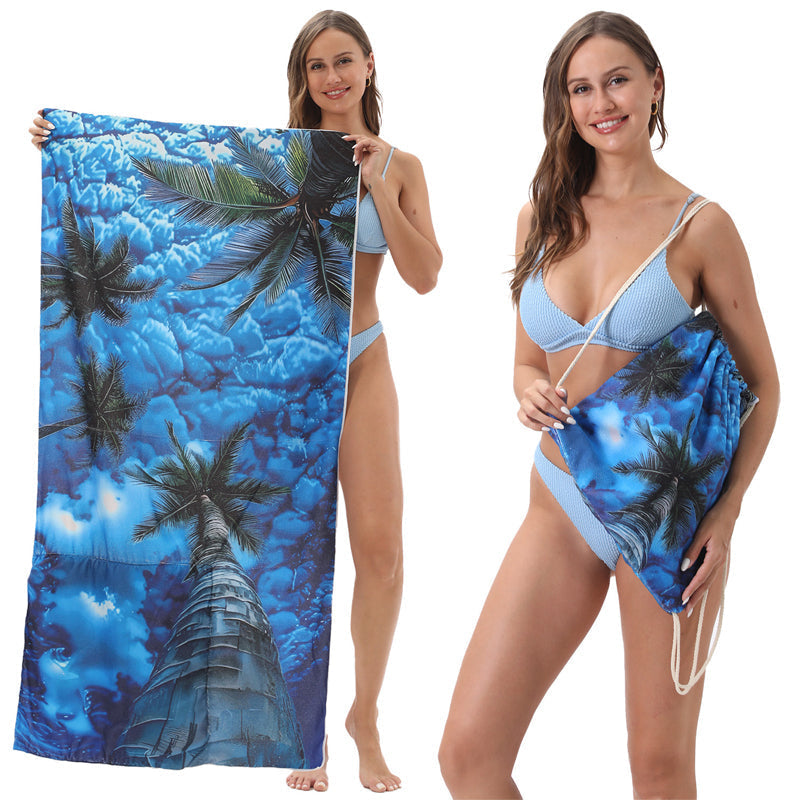 🥳LIMITED TIME 50% OFF!🏖️2-in-1 Convertible Beach Towel & Drawstring Backpack