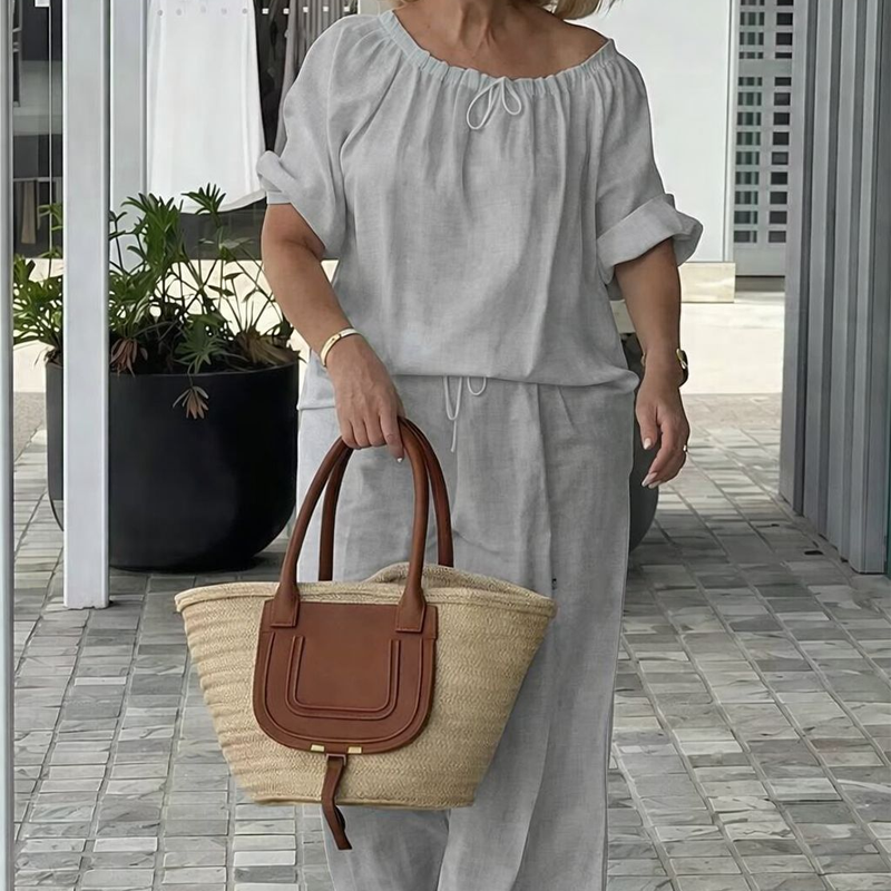 👚 70% OFF NOW! 💃 Women's Drawstring Top & Pants 2-Piece Set – Relaxed Fit, Comfortable & Perfect for Lounging or Everyday Style 🌸