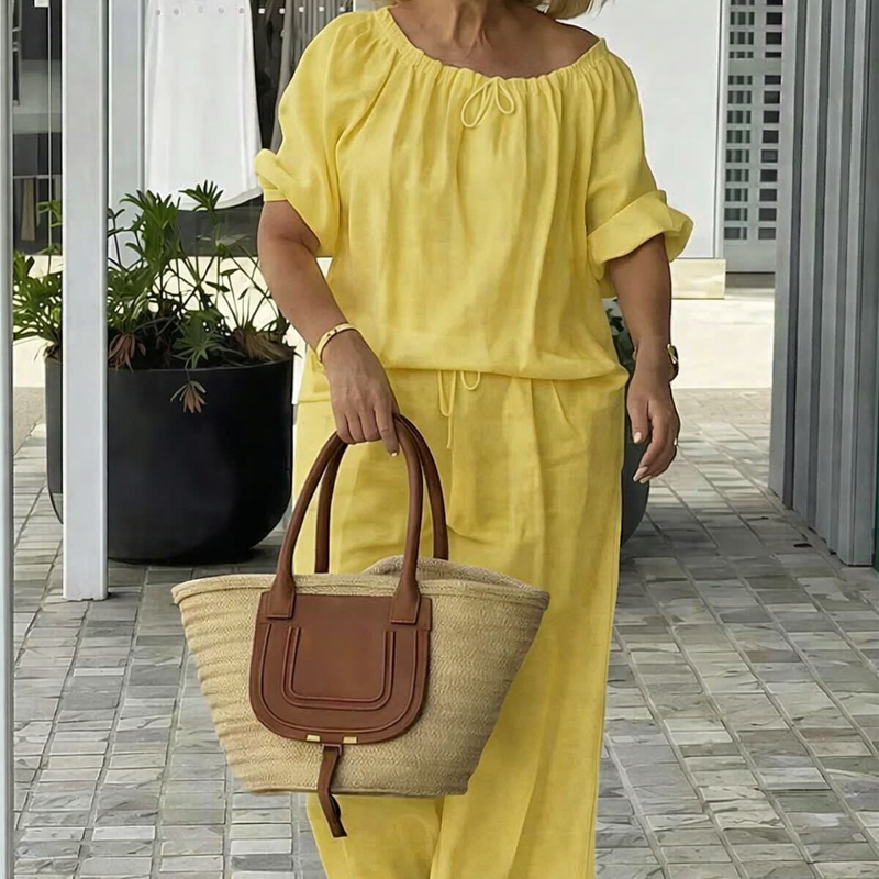 👚 70% OFF NOW! 💃 Women's Drawstring Top & Pants 2-Piece Set – Relaxed Fit, Comfortable & Perfect for Lounging or Everyday Style 🌸