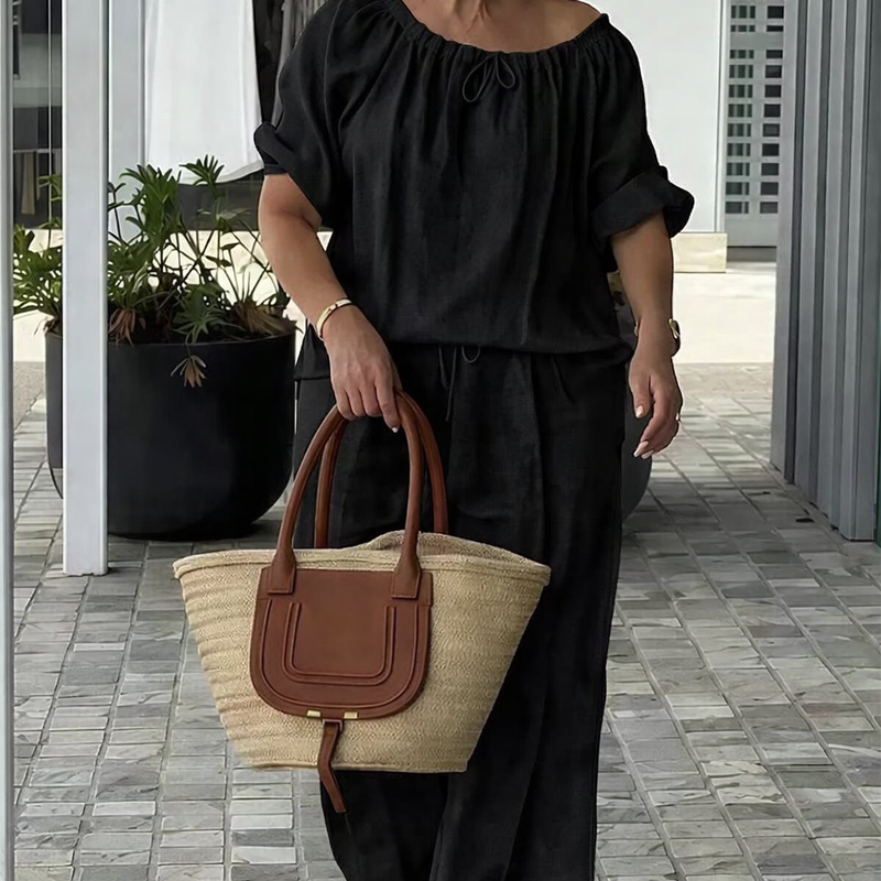 👚 70% OFF NOW! 💃 Women's Drawstring Top & Pants 2-Piece Set – Relaxed Fit, Comfortable & Perfect for Lounging or Everyday Style 🌸