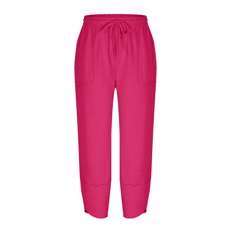 🌸New Arrival 50%OFF💖Women's Linen Loose Casual Capri Pants Elastic Waistband with Pockets