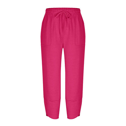 🌸New Arrival 50%OFF💖Women's Linen Loose Casual Capri Pants Elastic Waistband with Pockets