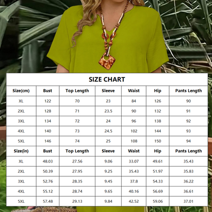 💐LAST DAY SALE 70%OFF!!💕Women's Casual Short Sleeve Top & Wide Leg Pants Set