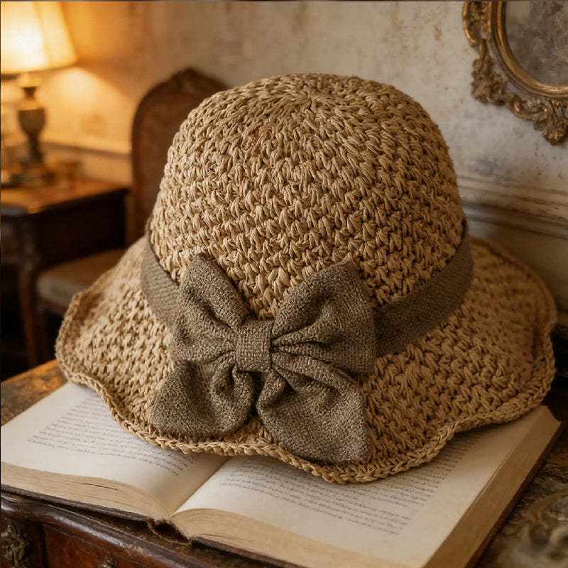 👒LAST DAY SALE ONLY ￡10.99!🌞Elegant Woven Straw Sun Hat with Bow