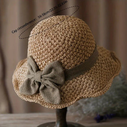 👒LAST DAY SALE ONLY ￡10.99!🌞Elegant Woven Straw Sun Hat with Bow