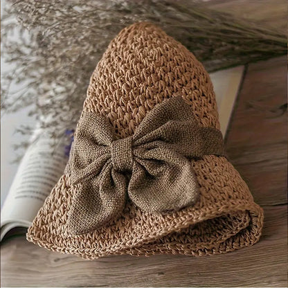 👒LAST DAY SALE ONLY ￡10.99!🌞Elegant Woven Straw Sun Hat with Bow