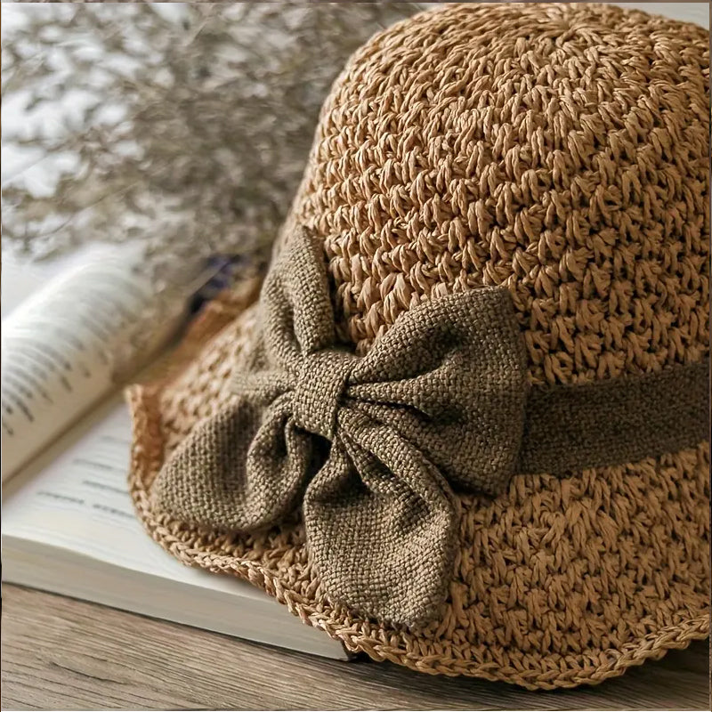👒LAST DAY SALE ONLY ￡10.99!🌞Elegant Woven Straw Sun Hat with Bow