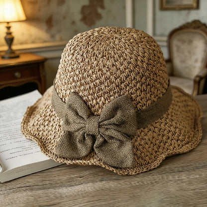 👒LAST DAY SALE ONLY ￡10.99!🌞Elegant Woven Straw Sun Hat with Bow