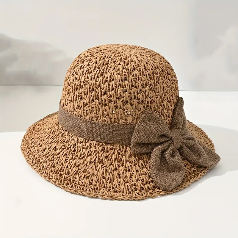 👒LAST DAY SALE ONLY ￡10.99!🌞Elegant Woven Straw Sun Hat with Bow