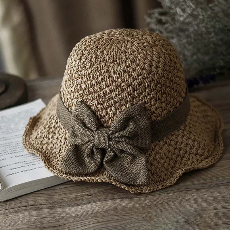 👒LAST DAY SALE ONLY ￡10.99!🌞Elegant Woven Straw Sun Hat with Bow