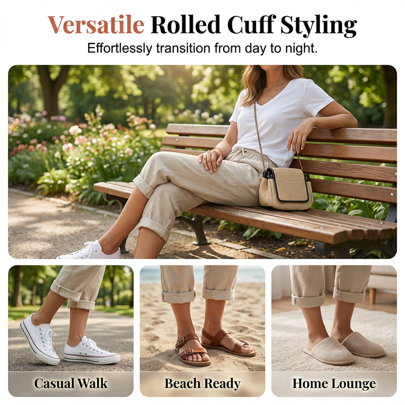 ⏳Time-Limited Special Price: ￡11.99!!⏰Women's Casual Cotton Linen Capris