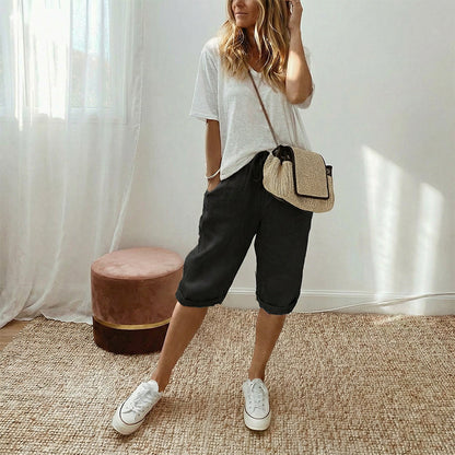 ⏳Time-Limited Special Price: ￡11.99!!⏰Women's Casual Cotton Linen Capris