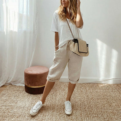 ⏳Time-Limited Special Price: ￡11.99!!⏰Women's Casual Cotton Linen Capris