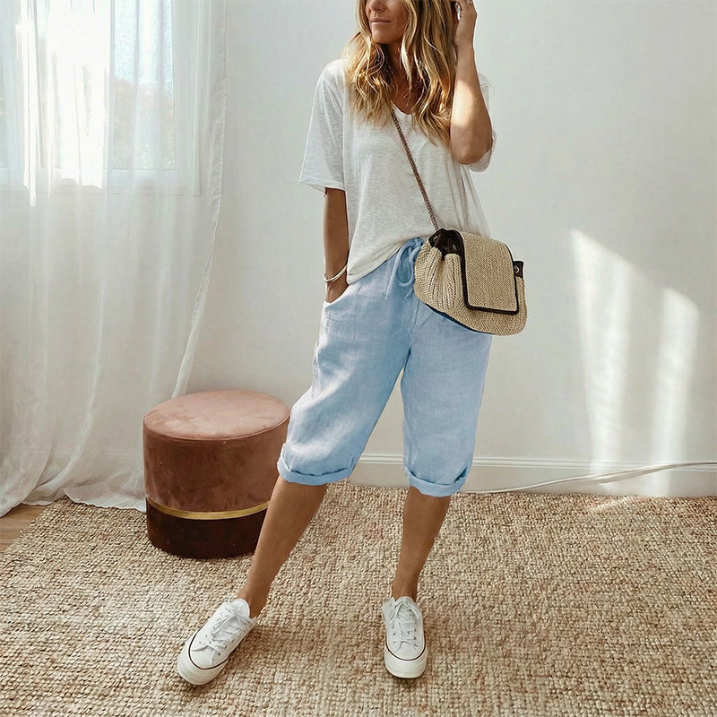 ⏳Time-Limited Special Price: ￡11.99!!⏰Women's Casual Cotton Linen Capris