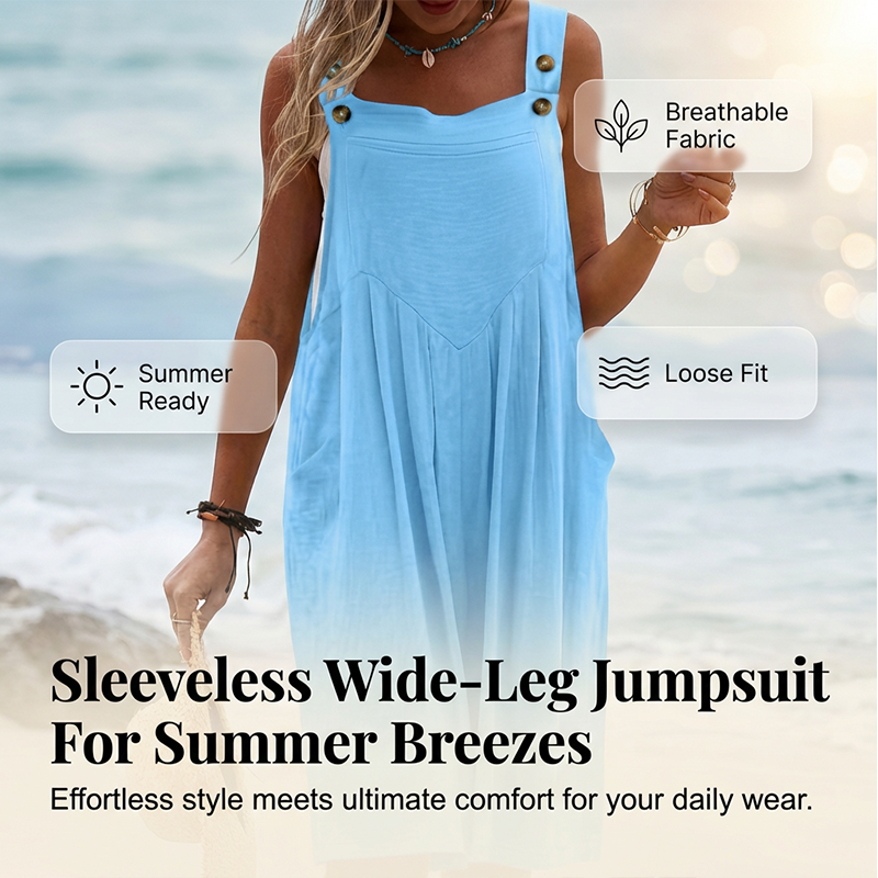 🌸70% OFF FLASH SALE! ✨Sleeveless Wide-Leg Jumpsuit For Summer Breezes