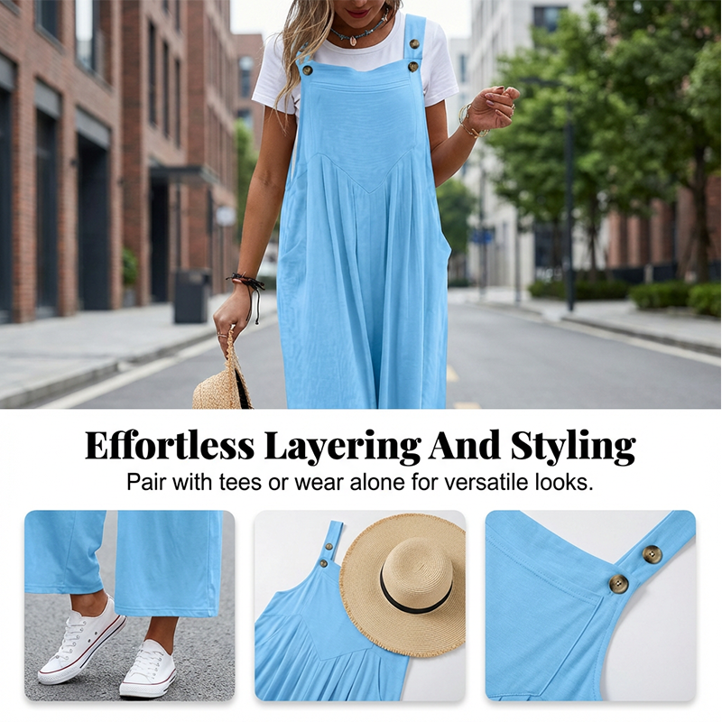 🌸70% OFF FLASH SALE! ✨Sleeveless Wide-Leg Jumpsuit For Summer Breezes