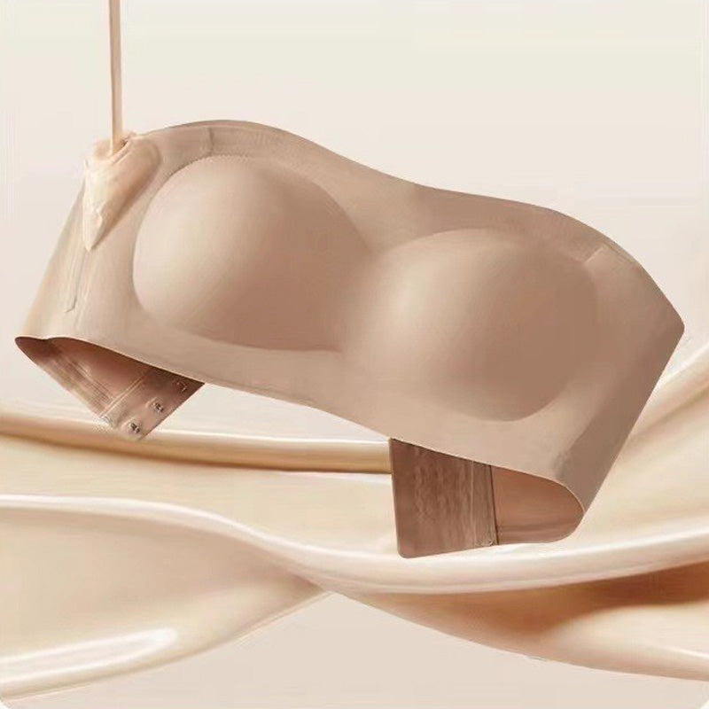 💖LAST DAY SALE 70% OFF!!💞Women's Strapless Bras Push Up Bandeau Bra Non Slip Wireless Supportive Padded Bras Seamless Comfortable Tube Jelly Bra