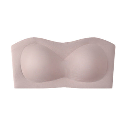 💖LAST DAY SALE 70% OFF!!💞Women's Strapless Bras Push Up Bandeau Bra Non Slip Wireless Supportive Padded Bras Seamless Comfortable Tube Jelly Bra