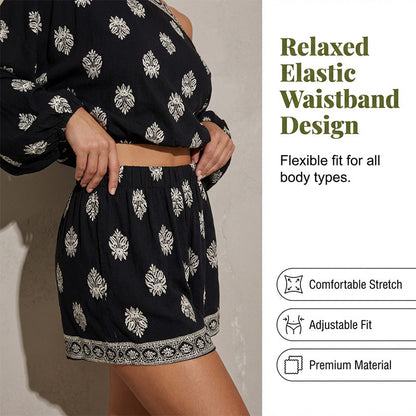 💕Limited Sale 70% OFF💕Bohemian Off-Shoulder Printed Jumpsuit Set