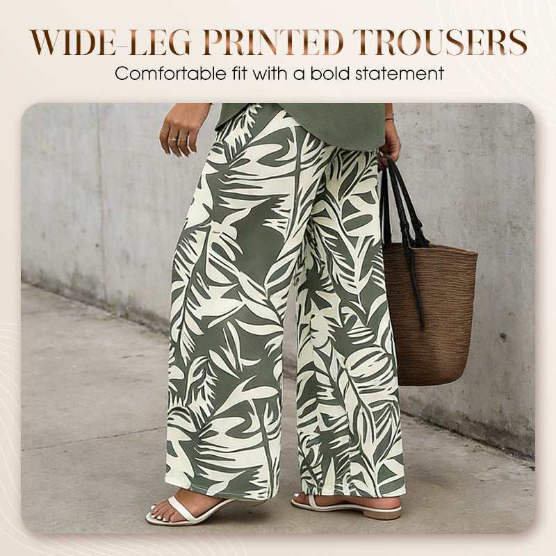 🌿Summer Cool Deal: 70% OFF!!🌿Women's V-Neck Blouse & Printed Wide-Leg Pants Set💃