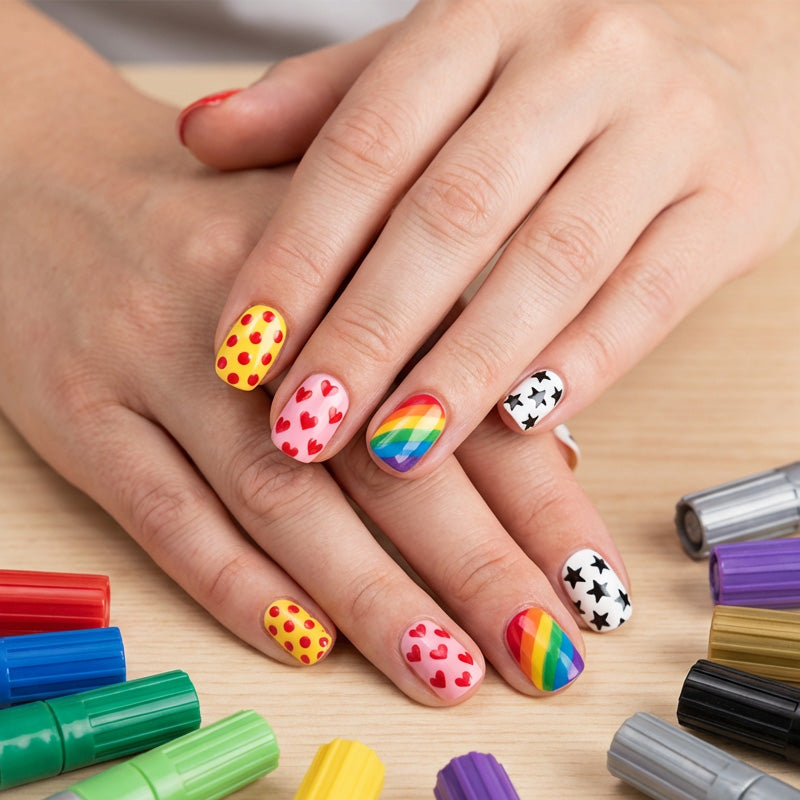 🎨Last Day Special Price:£ 8.99💞50K+ SOLD!✨Dual-Tip Nail Art Marker Pen Set Quick‑dry, no UV lamp. Fine & brush tips. 12/24 vibrant colors. Easy DIY at home. No smudges, just art! 💅🖌️