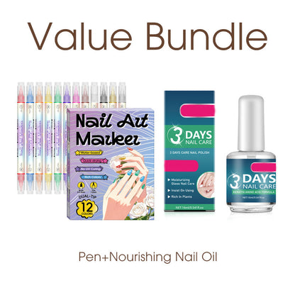 🎨Last Day Special Price:£ 8.99💞50K+ SOLD!✨Dual-Tip Nail Art Marker Pen Set Quick‑dry, no UV lamp. Fine & brush tips. 12/24 vibrant colors. Easy DIY at home. No smudges, just art! 💅🖌️