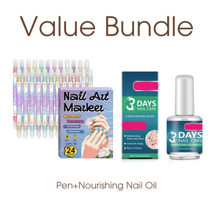 🎨Last Day Special Price:£ 8.99💞50K+ SOLD!✨Dual-Tip Nail Art Marker Pen Set Quick‑dry, no UV lamp. Fine & brush tips. 12/24 vibrant colors. Easy DIY at home. No smudges, just art! 💅🖌️