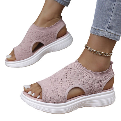 ⏳LAST DAY SALE ONLY ￡11.99!!🔥🔥Women's Breathable Knit Platform Sandals