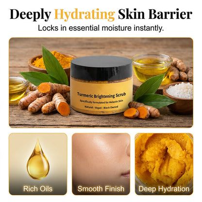 🛁50% OFF🧴 Turmeric Brightening Body Scrub | Natural Sea Salt Exfoliation · Nourishing Jojoba Oil · Fades Dullness · For Face and Body