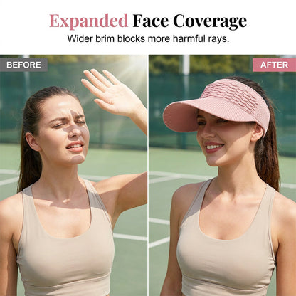 ⏳️Last Day Special Price £7.99!!🔥SunSafeTok Women’s High Ponytail Visor Hat 🧢 Breathable, Open-Top UV400 Protection ☀️🇬🇧  Perfect for Running, Hiking, Beach Days & Everyday “That Girl” Style 💁‍♀️✨