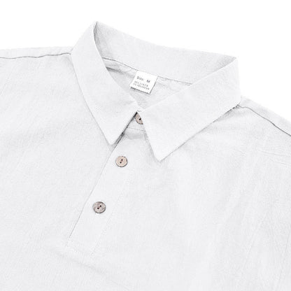 👕 LIMITED-TIME 50% OFF! 💥 Men's Casual Top & Shorts 2-Piece Set – Linen Blend, Lapel Collar, Elastic Waist ✨