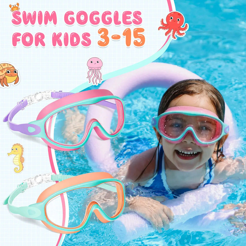 🔥Hot Sale 🔥Kids Anti-Fog Wide View Swim Goggles