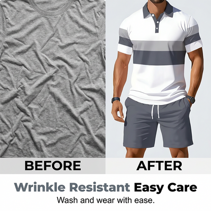 ⏳LAST DAY SALE 60% OFF !!📢Men's Two-Piece Shirt and Shorts Set