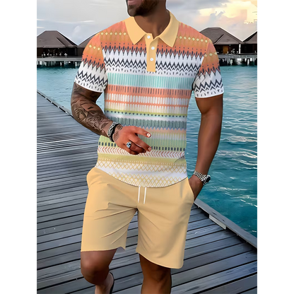 ⏳LAST DAY SALE 60% OFF !!📢Men's Two-Piece Shirt and Shorts Set