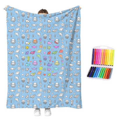🔥LAST DAY SALE 50% OFF!!🎨✨Creative Cozy Coloring Blanket Kit – DIY Art & Relaxation Activity