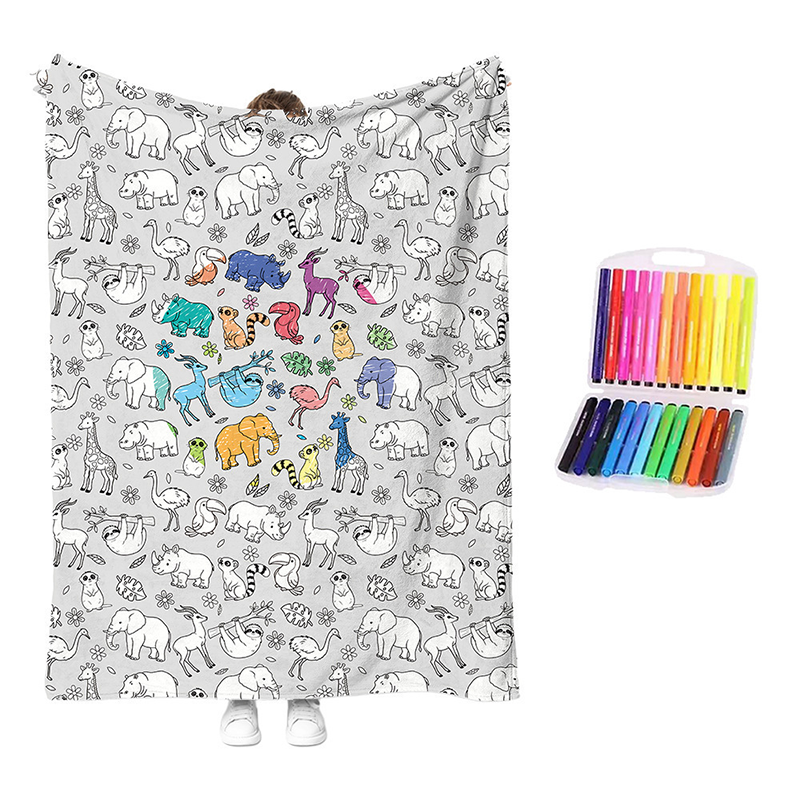 🔥LAST DAY SALE 50% OFF!!🎨✨Creative Cozy Coloring Blanket Kit – DIY Art & Relaxation Activity