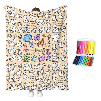 🔥LAST DAY SALE 50% OFF!!🎨✨Creative Cozy Coloring Blanket Kit – DIY Art & Relaxation Activity