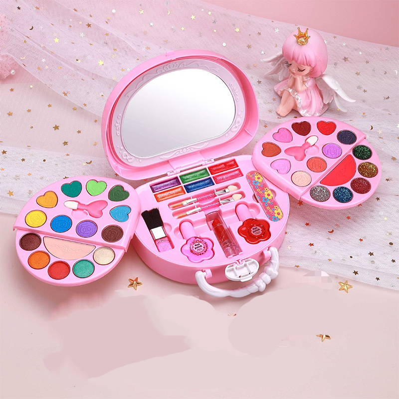 👧Gift Idea-50% OFF💄💕Kids Washable Makeup Toy Set with Portable Pink Handbag