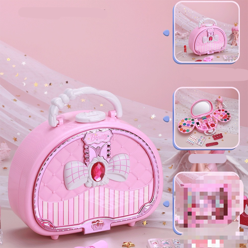 👧Gift Idea-50% OFF💄💕Kids Washable Makeup Toy Set with Portable Pink Handbag
