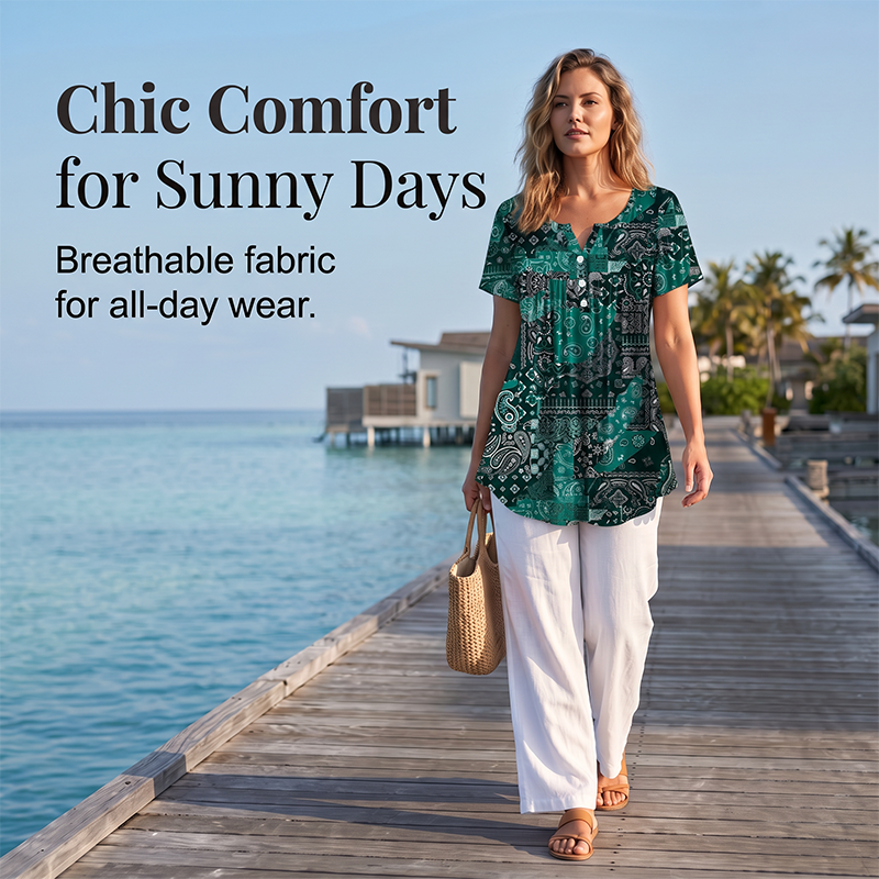 🌞Summer Sale-50% OFF💖Women's Casual V-Neck Top