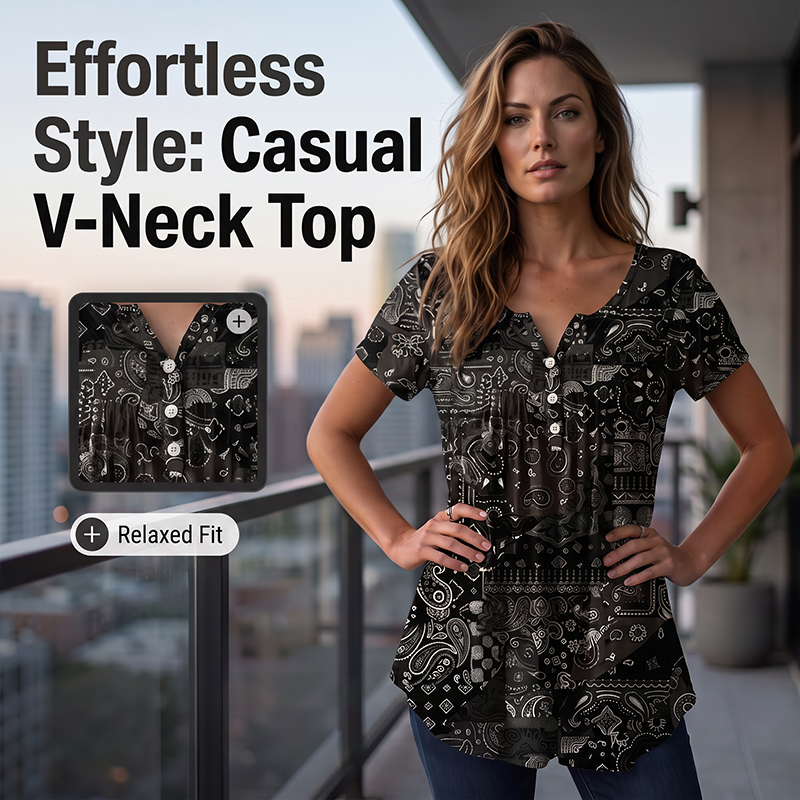🌞Summer Sale-50% OFF💖Women's Casual V-Neck Top