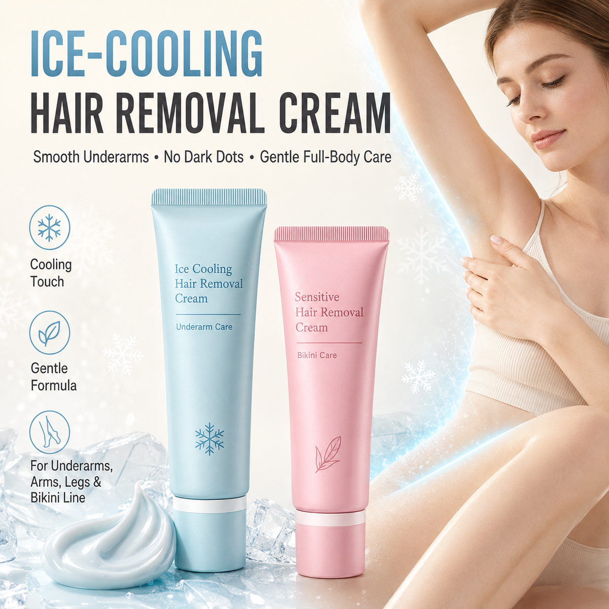 ⏳ LAST DAY SALE ONLY ￡6.99!!🔥2026 TOP PICK🥳 Hair Removal Cream – Enriched with Rose & Lavender Oil, Niacinamide Brightening – Inhibits Regrowth, Longer-Lasting Smoothness! 💖💨