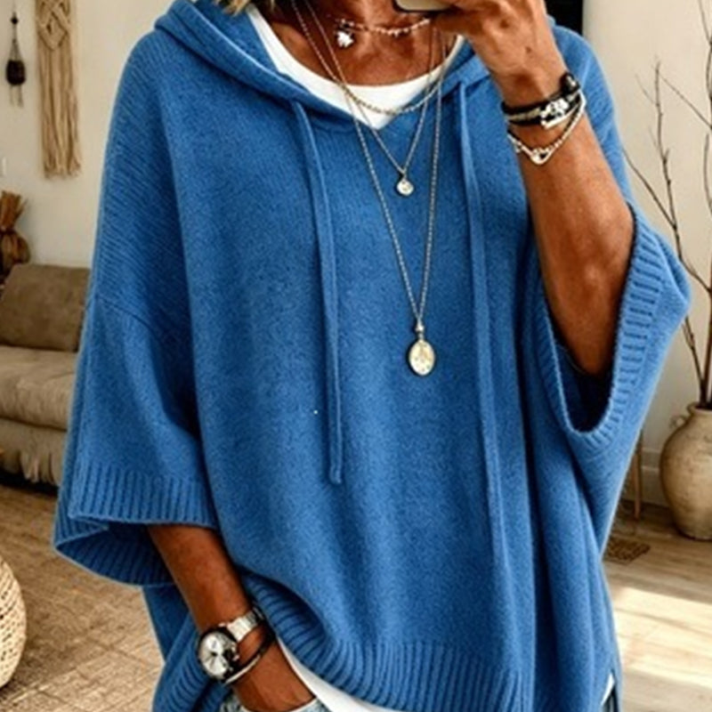 🎁2026 NEW - 50% OFF👚Oversized Knit Hoodie with Drawstring