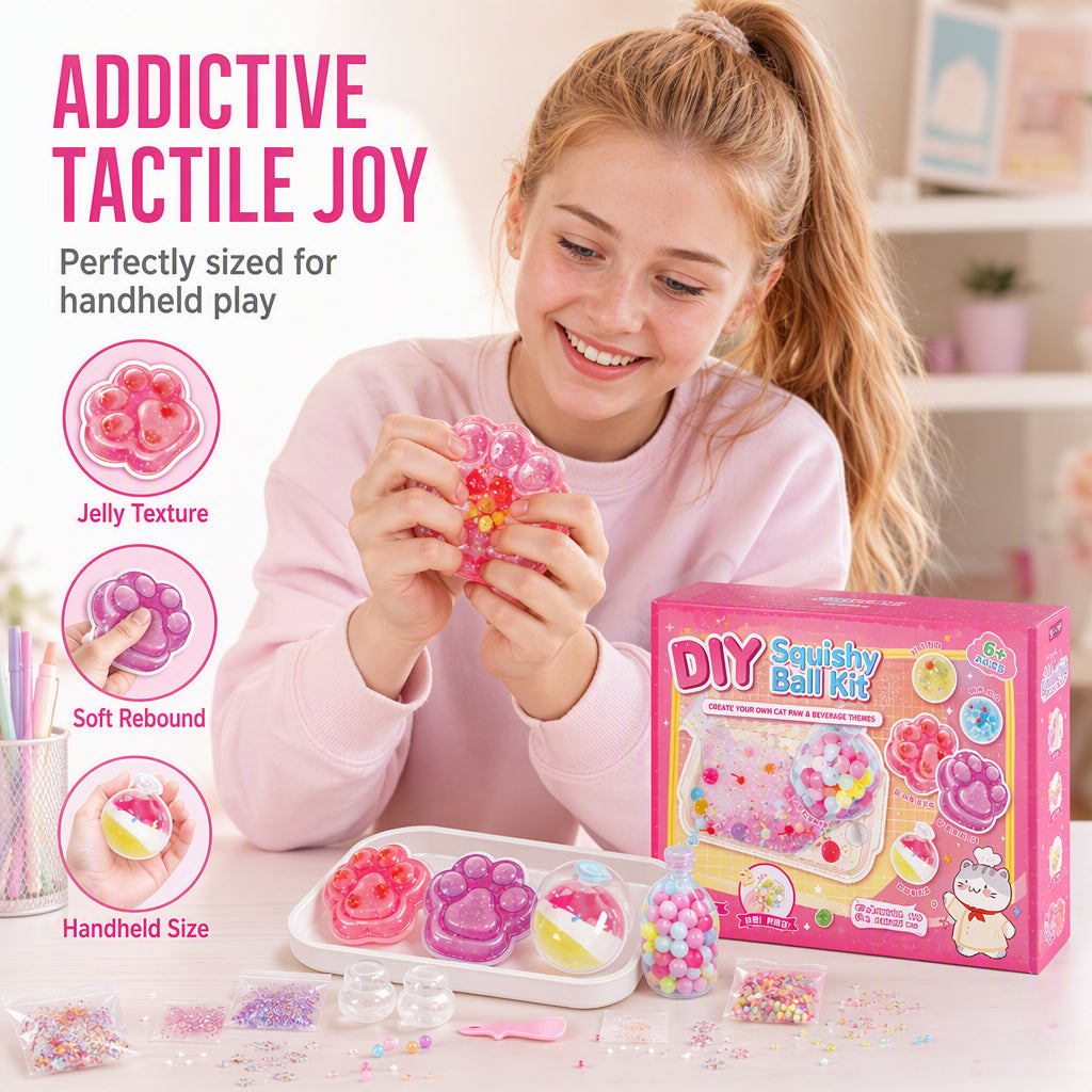 🎨✨Gift Idea-50% OFF! 🧁DIY Fried Ice Squishy Toy Kit – Cat claw design, squishy fun & creative – Perfect for sensory play & stress relief for kids ✨
