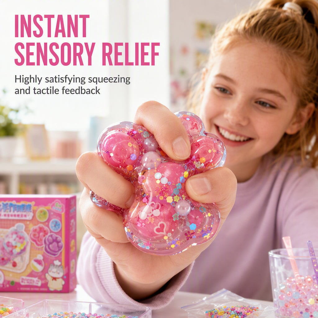 🎨✨Gift Idea-50% OFF! 🧁DIY Fried Ice Squishy Toy Kit – Cat claw design, squishy fun & creative – Perfect for sensory play & stress relief for kids ✨