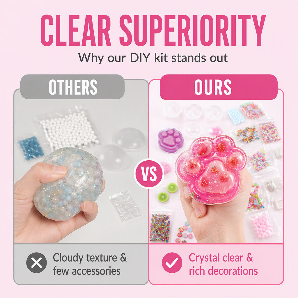🎨✨Gift Idea-50% OFF! 🧁DIY Fried Ice Squishy Toy Kit – Cat claw design, squishy fun & creative – Perfect for sensory play & stress relief for kids ✨